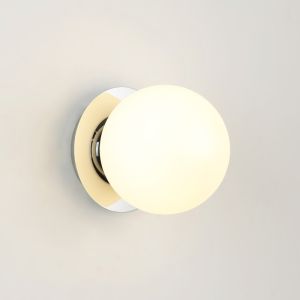 Aplique de pared – moderno en metal de disco plateado con esfera de