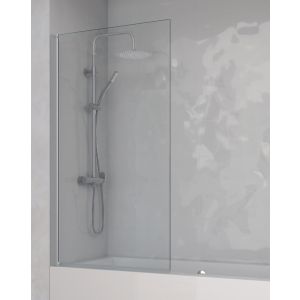 Mampara bañera abatible | vidrio 6mm 85x150cm | cromo transparente
