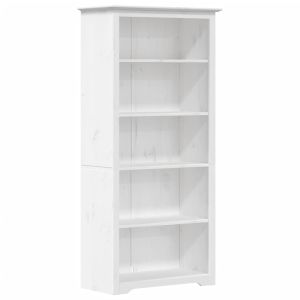 vidaXL librería bodo 5 estantes madera maciza pino blanco 80x38x180 cm
