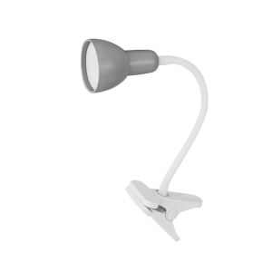 Flexo gates gris/blanco 6w 450lm pinza orientable 31x7x11,5cm