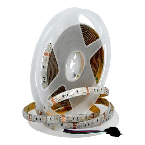 Tira LED 12v rgb 60 LEDs/metro exterior ip65 smd5050. Bobina 5 mts