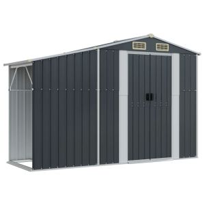 vidaXL cobertizo de jardín acero galvanizado antracita 277x93x179 cm