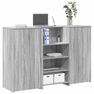 Balcão recepção 155x50x103,5 cm madeira cinzento sonoma