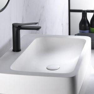 Imex - grifo monomando lavabo caño bajo negro serie dinamarca