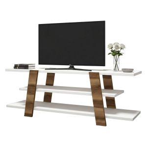 Mueble para tv bellagio, 2 compartimentos, madera nogal