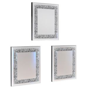 Dekoarte - set de 3 espejos decorativos de pared con cristalitos