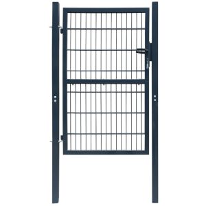vidaXL puerta de valla de acero gris antracita 106x248 cm