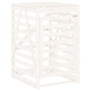 vidaXL cobertizo para cubos de basura madera pino blanco 84x90x128,5cm
