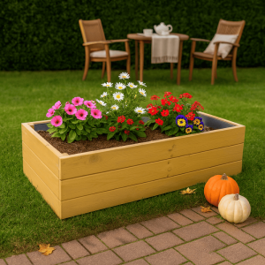 Jardinera de madera eko de pino tratada vidahuerto  120x60x30 cm.