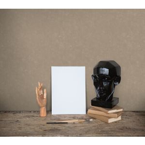 Papel pintado tnt liso con efecto terciopelo dorado