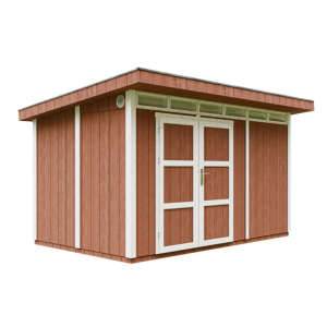 Caseta de jardín Timbela m904a-redwood red, 8,7 m², premium, 412×279 cm