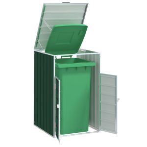 Cobertizo de contenedor de basura acero verde 72x81x115 cm es8778