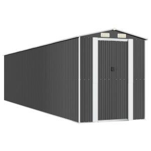 vidaXL cobertizo de jardín acero galvanizado antracita 192x855x223 cm