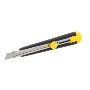 Cortador stanley mpo 9mm - mango de elastómero suave y sistema de bloqueo d