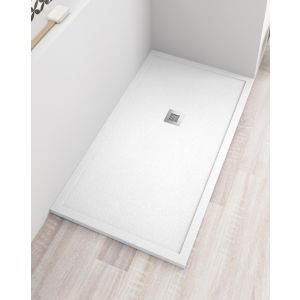 Plato ducha con borde valvula y rejilla | blanco | 80 x 130 cm