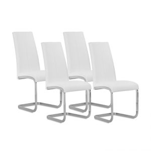 Pack 4 sillas de comedor 44,9x38 cm smile símil piel blanco