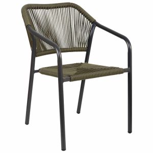 Silla de ratan sintético verde 56x60x80