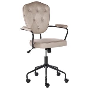 Silla de escritorio velisse terciopelo gris pardo