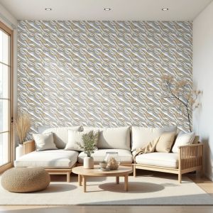 Papel pintado 3d olas gris 60cm por 250cm