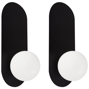 Conjunto de 2 lámparas de pared leisi negro