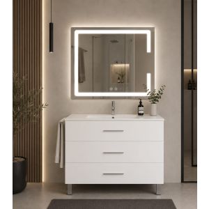 Mueble de baño con lavabo ribera sin espejo 90x40 cm blanco