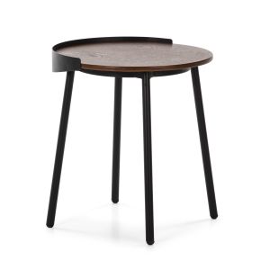 Mesa auxiliar 50x51x66 madera marron, metal negro