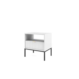 Mesita de noche - blanco - 2 cajones - 54x39x56 cm