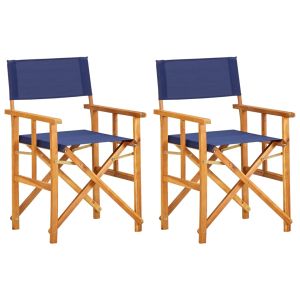 vidaXL sillas de director 2 uds madera maciza de acacia azul