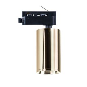 Aplique de carril trifásico para bombilla gu10 orientable dorado
