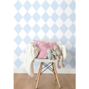 Papel pintado rombos azul