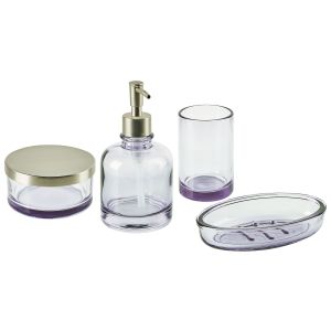 Conjunto de 4 accesorios de baño telma vidrio violeta
