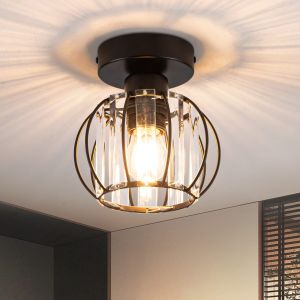 Nettlife lámpara  moderna de cristal negro E27 lámpara  vintage con marco