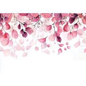 Papel pintado pared hojas rosa 350x250 fotomurales dormitorio