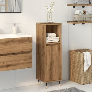 Armario de baño madera de ingeniería roble artisan 30x30x100 cm esb6613