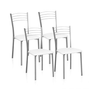 Pack 4 sillas de cocina 40x41 cm chef gris - blanco