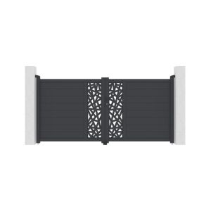 Puerta batiente 3m ruivo h.140cm aluminio gris
