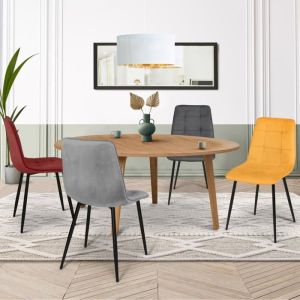 Sillas de terciopelo mila multicolor lote de 4 46x55x88 cm