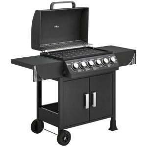 Barbacoa de gas 135x51x101 cm metal, acero inoxidable 846-266V40BK