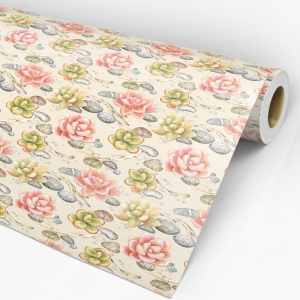 Papel pintado floral suculentas con motivo suculentas 60cm por 300cm