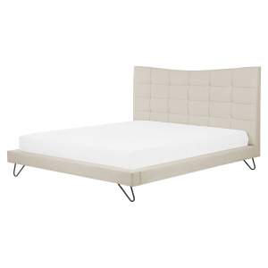 Cama tela lannion 160 x 200 cm beige claro