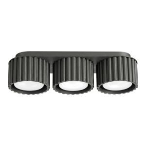 Plafones aura 3 negro aluminio 32.5x8x10cm