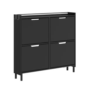 Sobuy escaparate para zapatos con 4 puertas negro