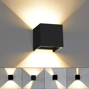 Aplique de pared interior y exterior impermeable regulable 6 w 3000 k
