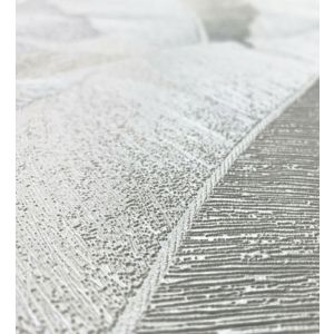 Papel pintado gaulan  lavable de hojas grandes estilo tropical gris 5.33m²