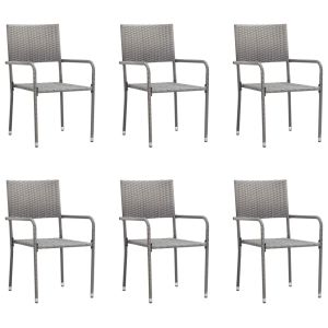 vidaXL sillas de jardín 6 unidades ratán sintético gris antracita