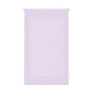 Estor enrollable premium 140x180  morado con motas blancas