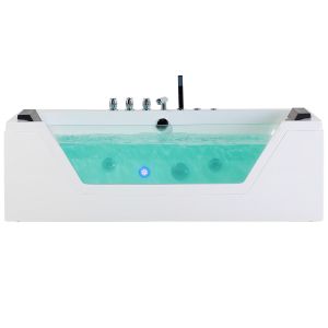 Bañera de hidromasaje LED esquinera samana 174 x 79 cm blanco