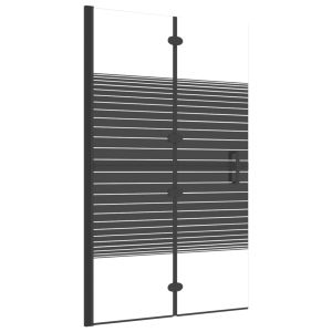 vidaXL mampara de ducha plegable esg negro 80x140 cm