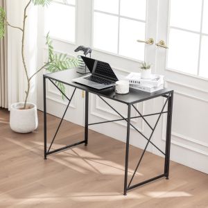 Escritorio plegable para oficina en casa mdf negro 75x99x50cm