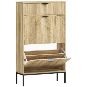 Zapatero estrecho 60x24x105.5 cm color marrón Homcom